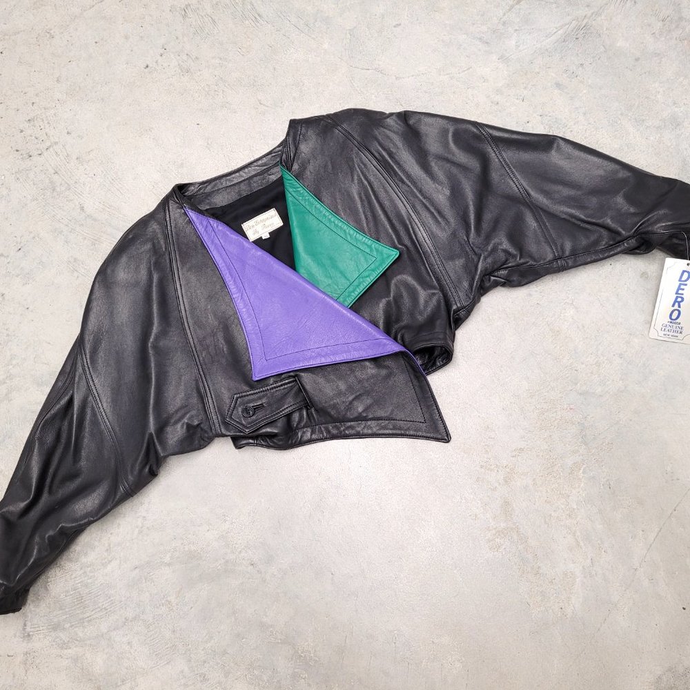 ❌SOLD❌ Vintage 1980s Dero Rocco Leather Jacket Retro M - Picture 9 of 12